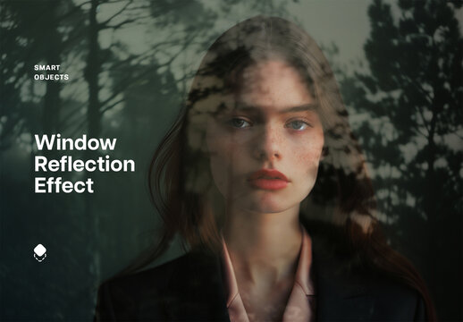 Twilight Window Reflection Photo Effect Mockup With Generative AI Preview