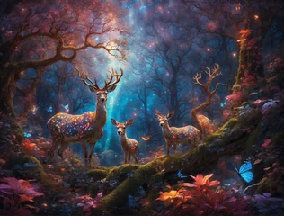 Foto op Canvas christmas background with deer © John