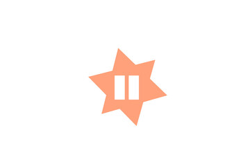 stop icon, visual resource, star, white and orange