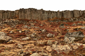 Gerðuberg  is a cliff of dolerite, a coarse-grained basalt rock, located on western peninsula Snæfellsnes of Iceland