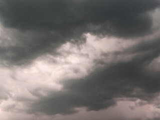 Black and white cloud photo in evening