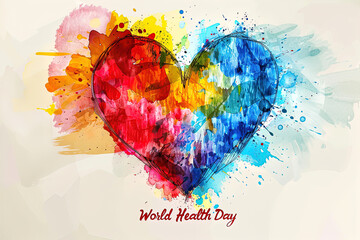 Heart design on World Health Day. In commemoration of the holiday on April 7th. Vector