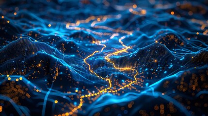A map with a blockchain pattern, charting a course to sustainable investments.