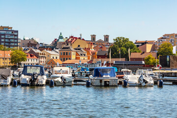 Karlskrona harbour on Baltic sea coast, Sweden - 748752597