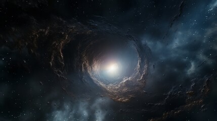 Black hole within the Milky Way galaxy, swallowing up all the stars and planets, destruction - obrazy, fototapety, plakaty