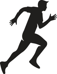 Set running silhouettes. Vector illustration.