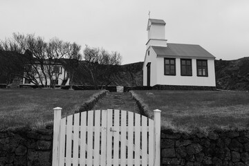 View on a church located on western peninsula Snæfellsnes