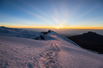 Sunrise at Stella Point: A Majestic Dawn on Kibo Peak of Mt. Kilimanjaro