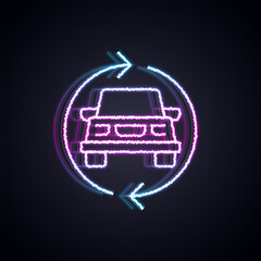 Glowing neon line Car service icon isolated on black background. Auto mechanic service. Repair service auto mechanic. Maintenance sign. Vector