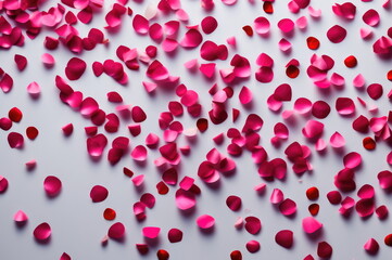 Metallic Pink Confetti Spread on a Neutral Background