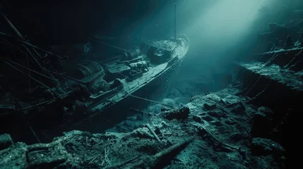 Deurstickers Schipbreuk Sunken ship