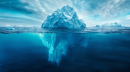An iceberg with visible and hidden layers, depicting the surface and depth of crypto regulations.