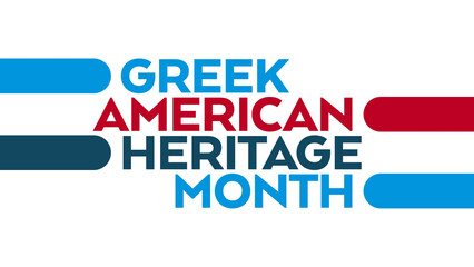 greek american heritage month colorful text typography on white or black background banner illustration great for wishing and celebrating awareness for Happy greek american heritage month