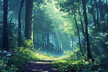 Anime japanese forest