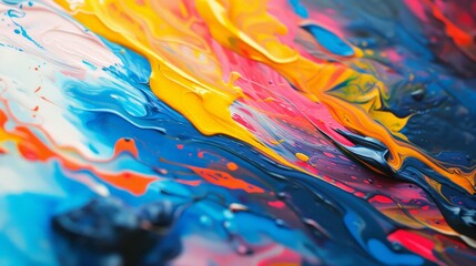 Ink, paint, abstract. Closeup of the painting. Colorful abstract painting background. Highly-textured oil paint. High quality details. - obrazy, fototapety, plakaty