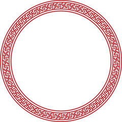 Chinese Circle Pattern. Tradition asian pattern on round frame.