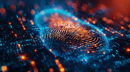 Biometric Security for Crypto: Advanced biometric security measures like fingerprint and facial recognition being used to access crypto accounts. - obrazy, fototapety, plakaty