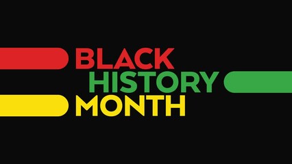 black history month colorful motion graphics seamless loopable text animation on white or black background great for wishing and celebrating awareness for black history month