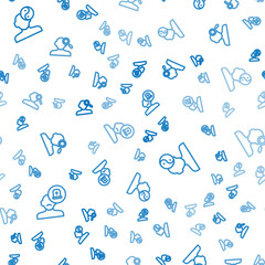 Set line Male doctor, Yin Yang symbol and Finding problem psychology on seamless pattern. Vector