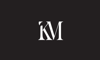 KM, MK, K, M Abstract Letters Logo Monogram