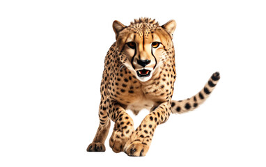 Agile and Acrobatic Cheetah Sprinting on transparent background