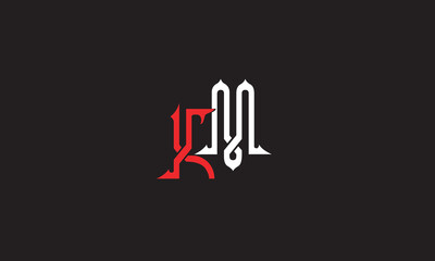 KM, MK, K, M Abstract Letters Logo Monogram
