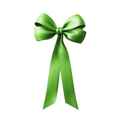 Green bow isolated on white background