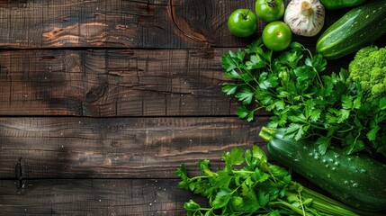 Obraz na płótnie Canvas Clean eating: raw, healthful vegetables (source: green). Generative Ai