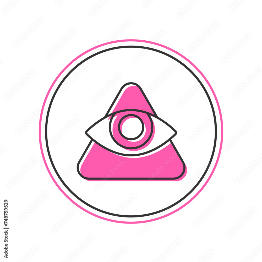 Poster filled outline masons symbol all-seeing eye of god icon isolated on white background. the eye of pro