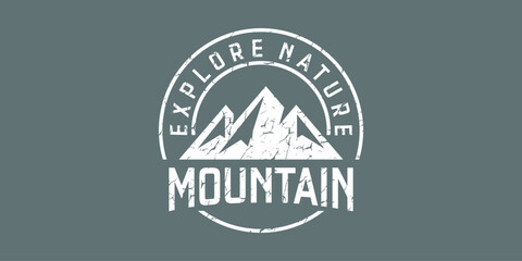 vintage mountain or peak logo design