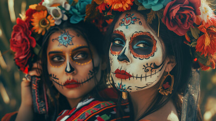 Modella truccata per la festa del Cinco de Mayo.