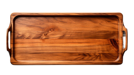 Wooden Serving Tray Artisanal Craftsmanship on transparent background