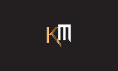 KM, MK, K, M Abstract Letters Logo Monogram
