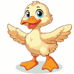 cute duck vactor on white background.
