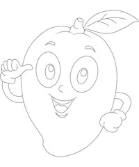 fruits coloring page for cute kid