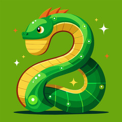 Fototapeta premium Symbol of the New Year: illustration of a green snake