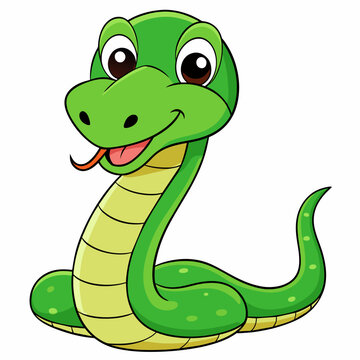 New Year's illustration: green snake
