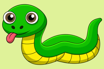 Illustration for the New Year: green snake