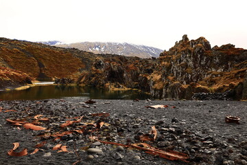 Djúpalónssandur  is a sandy beach and bay on foot of Snæfellsjökull in Iceland