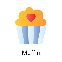 Download this creatively crafted icon of cupcake, confectionery item