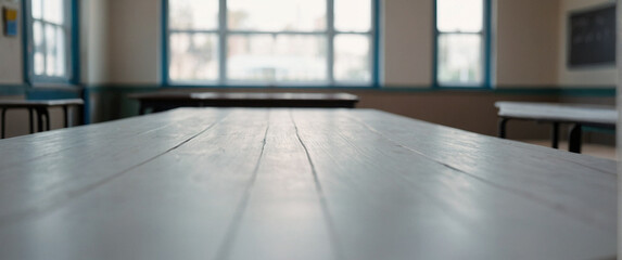 Modern empty table in bokeh game room interior background. for display of assembly products.
Mockup...
