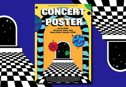 Multicolroed Abstract Concert Poster