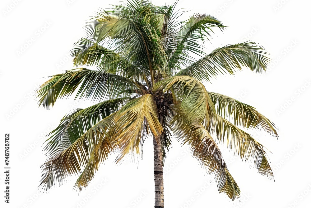 Poster An isolated palm tree on a white background with a clipping path.