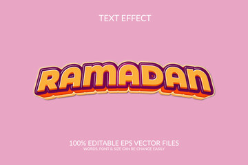 Fototapeta na wymiar Ramadan 3d fully changeable vector eps text effect design.