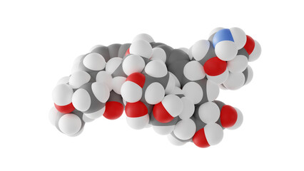 amphotericin b molecule, antifungal medication, molecular structure, isolated 3d model van der Waals