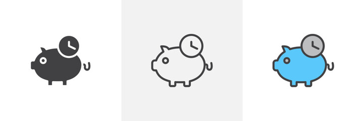 Save Time Isolated Line Icon Style Design. Simple Vector Illustration