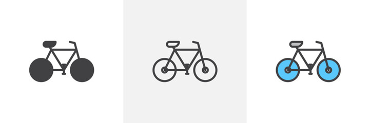 Obraz premium Bicycle Isolated Line Icon Style Design. Simple Vector Illustration