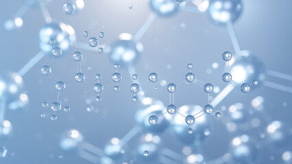 acoramidis molecular structure 3d, flat model, transthyretin stabilizer, structural chemical formula view from a microscope