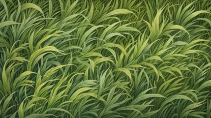 Foto op Canvas Serene grassland in pastel watercolor style. Wall art wallpaper © Photocreo Bednarek