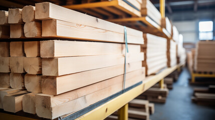 Wood sales section in a DIY store